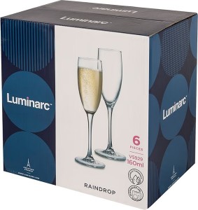 Набор бокалов для шампанского Luminarc Raindrop / 6х160 мл.